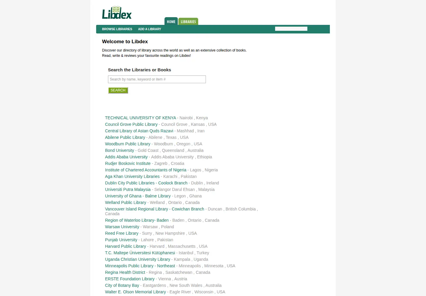 Screenshot of libdex.com