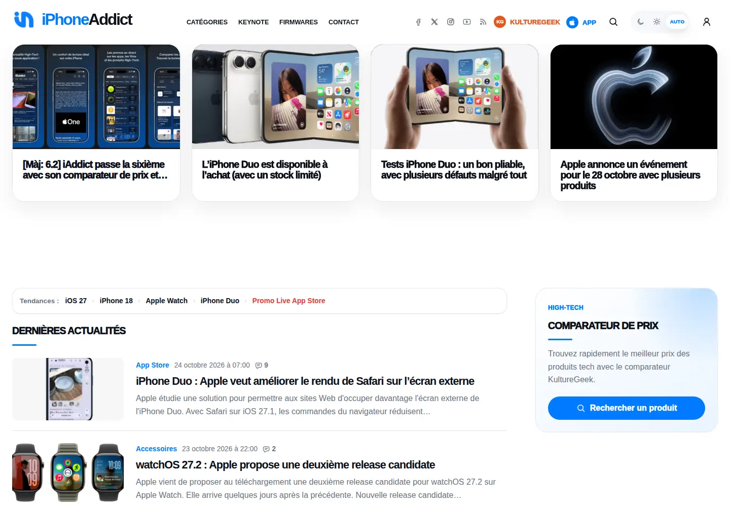 Screenshot of iphoneaddict.fr