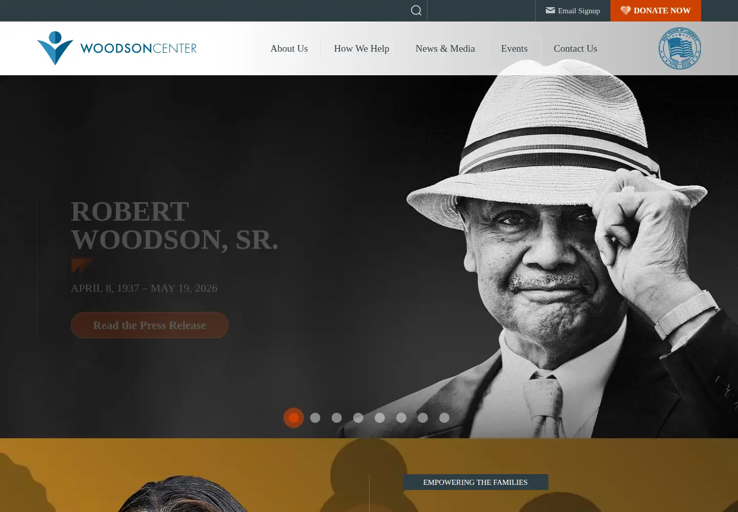Screenshot of woodsoncenter.org
