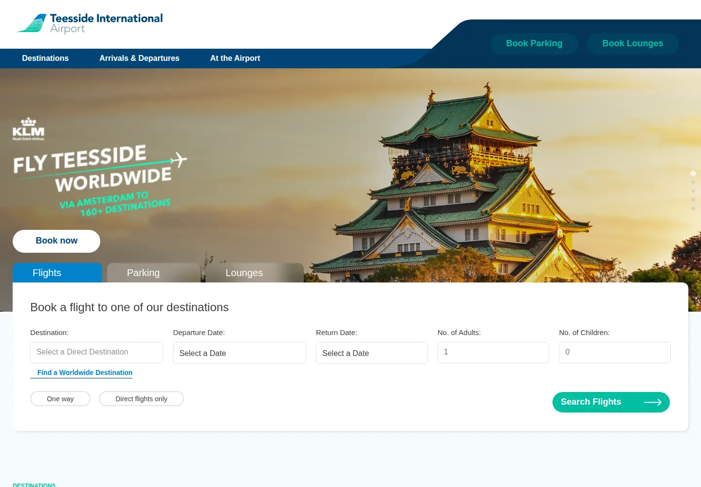 Screenshot of teessideinternational.com