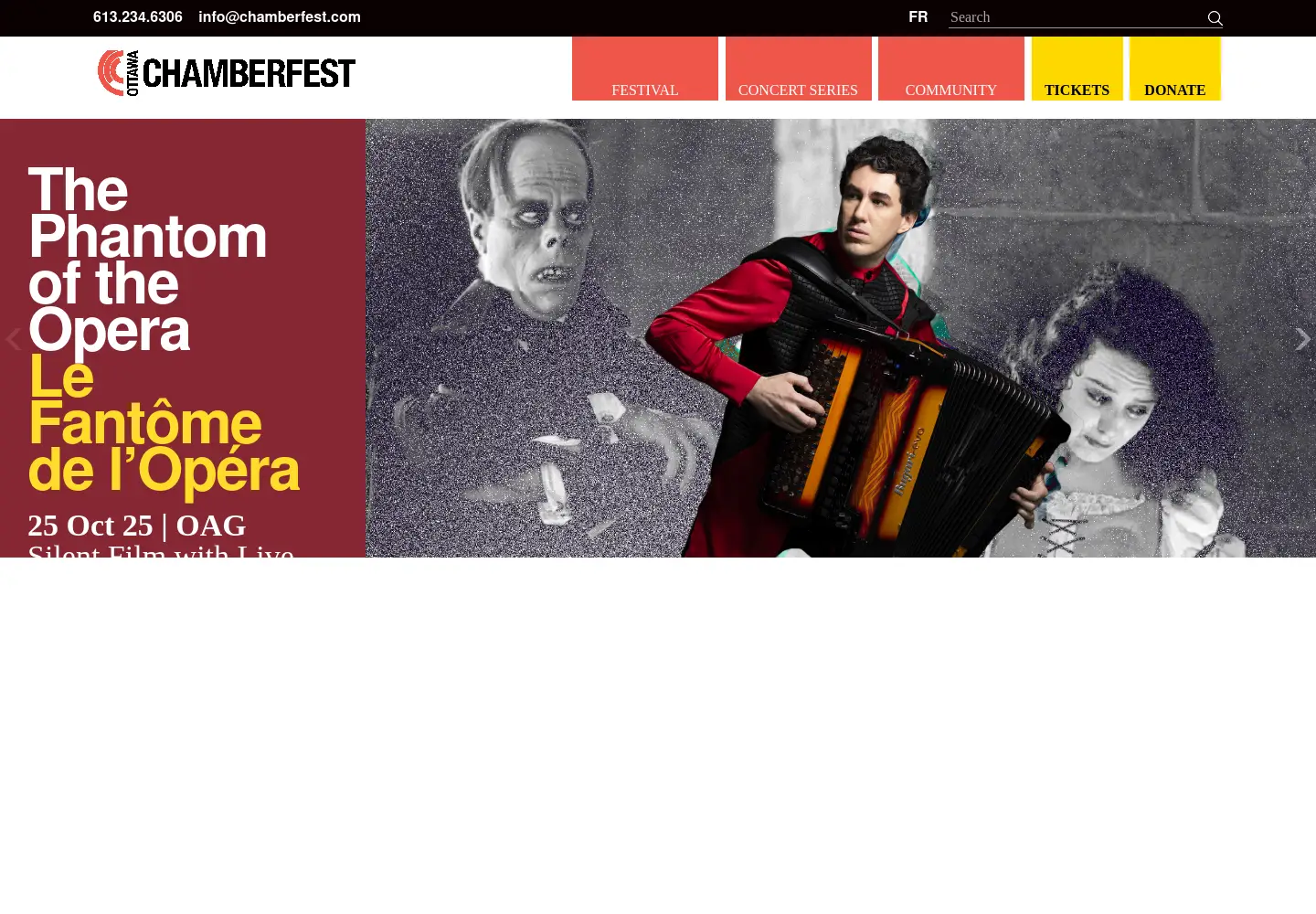 Captured homepage of chamberfest.com in the current scan