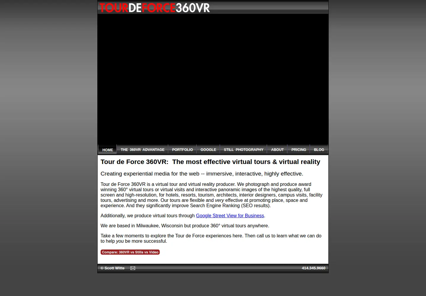 Captured homepage of tourdeforce360.com in the current scan