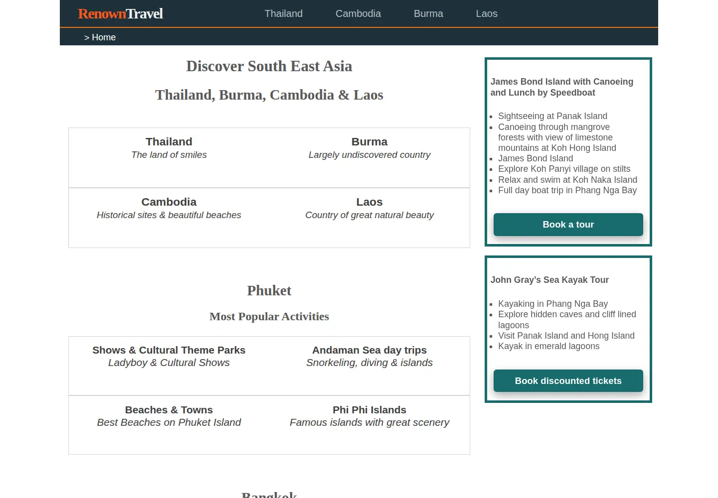Screenshot of renown-travel.com