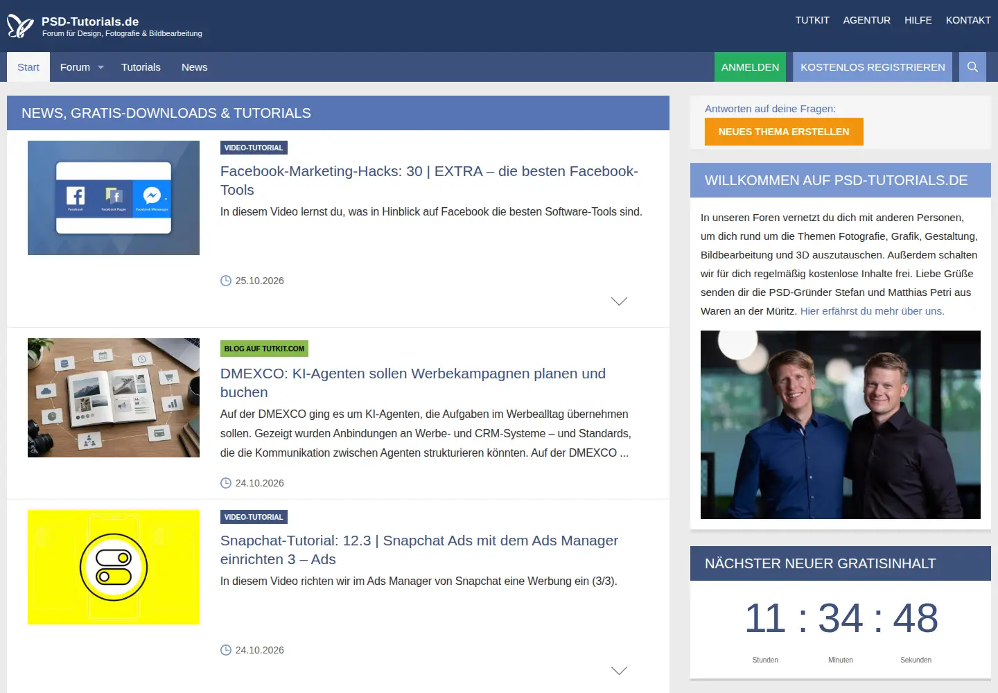 Screenshot of psd-tutorials.de