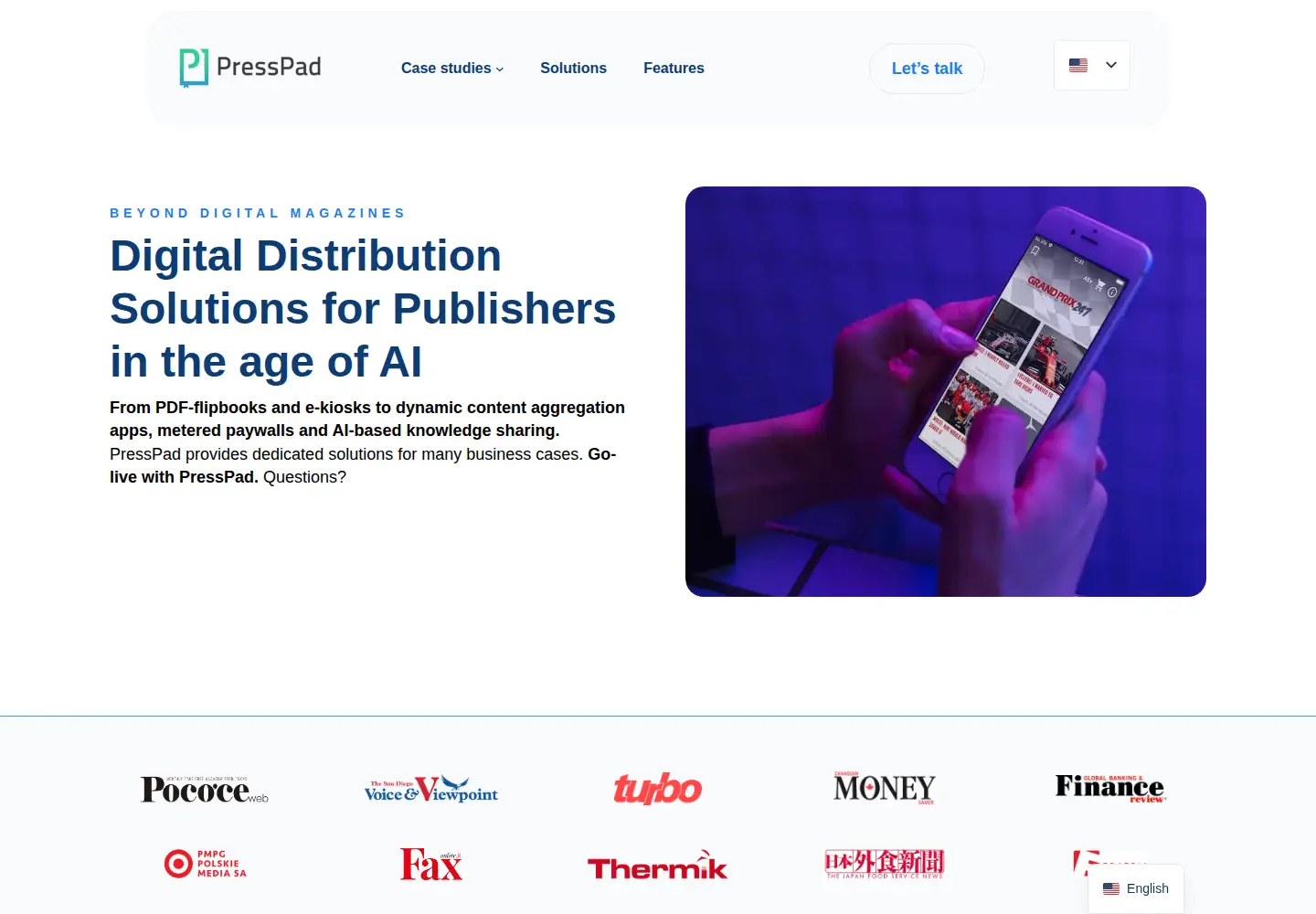 Screenshot of presspadapp.com