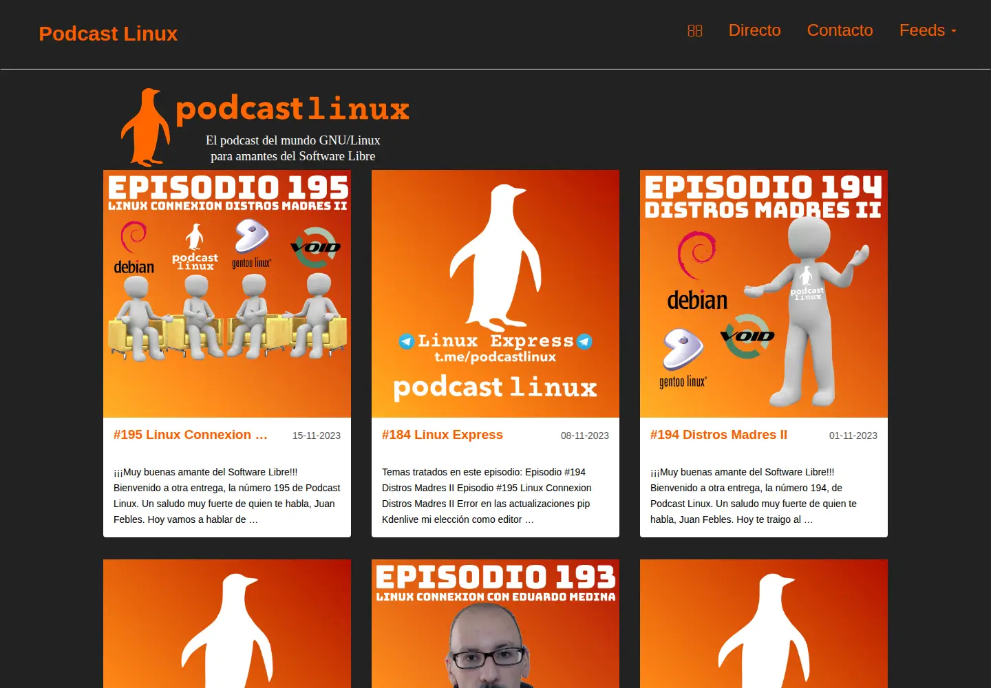 Screenshot of podcastlinux.com
