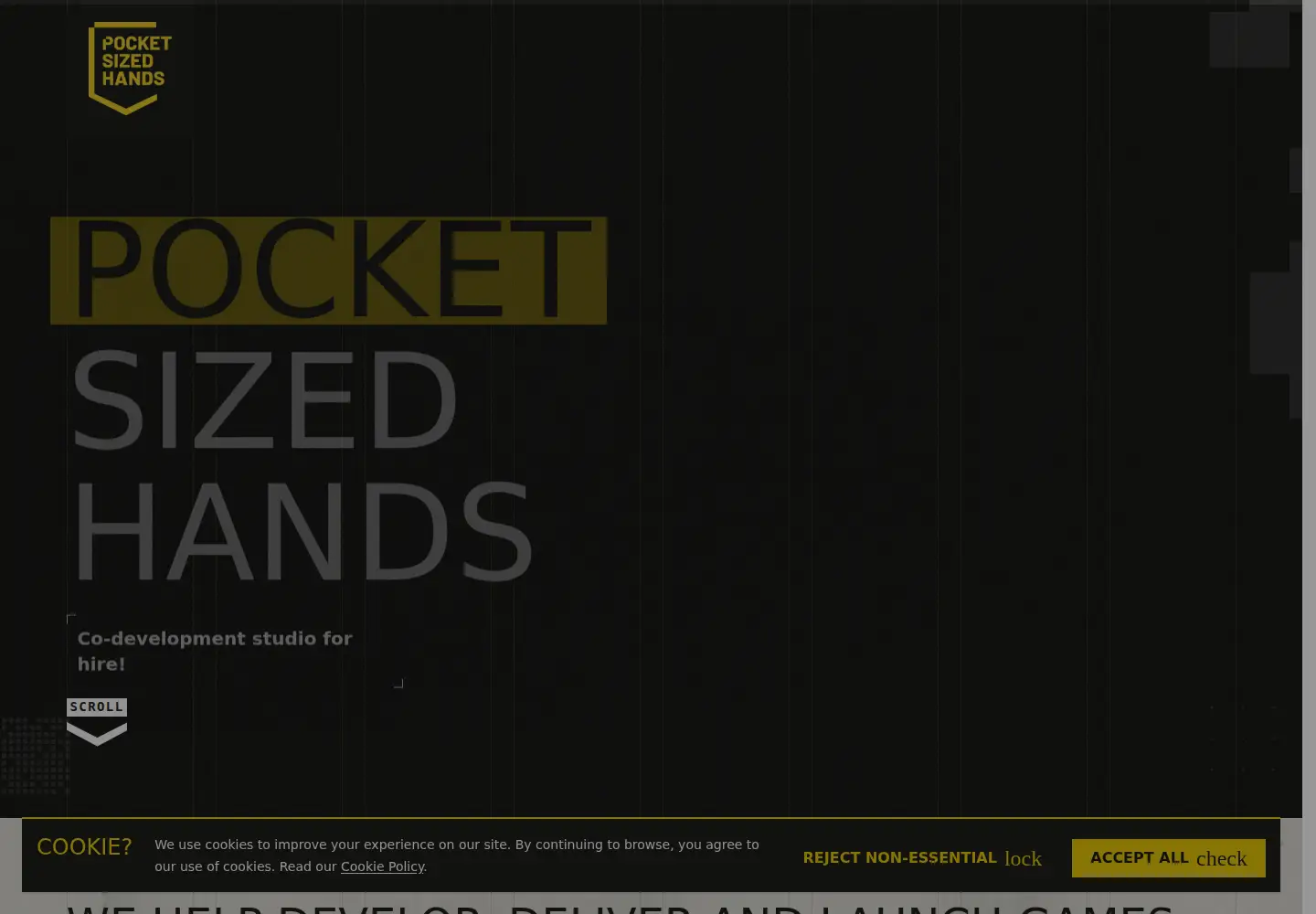 Captured homepage of pocketsizedhands.com in the current scan
