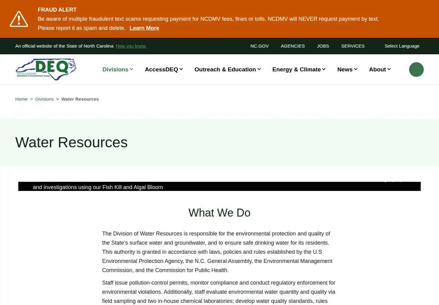 Screenshot of ncwater.org