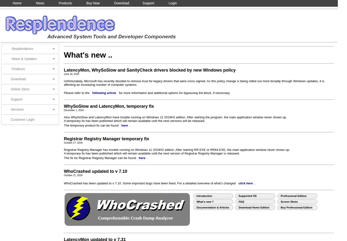 Screenshot of resplendence.com