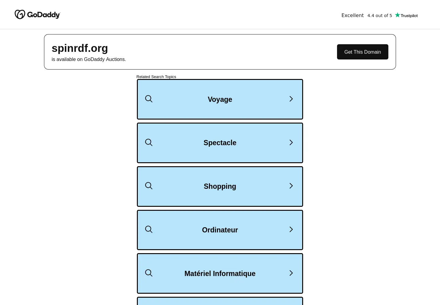 Captured homepage of spinrdf.org in the current scan
