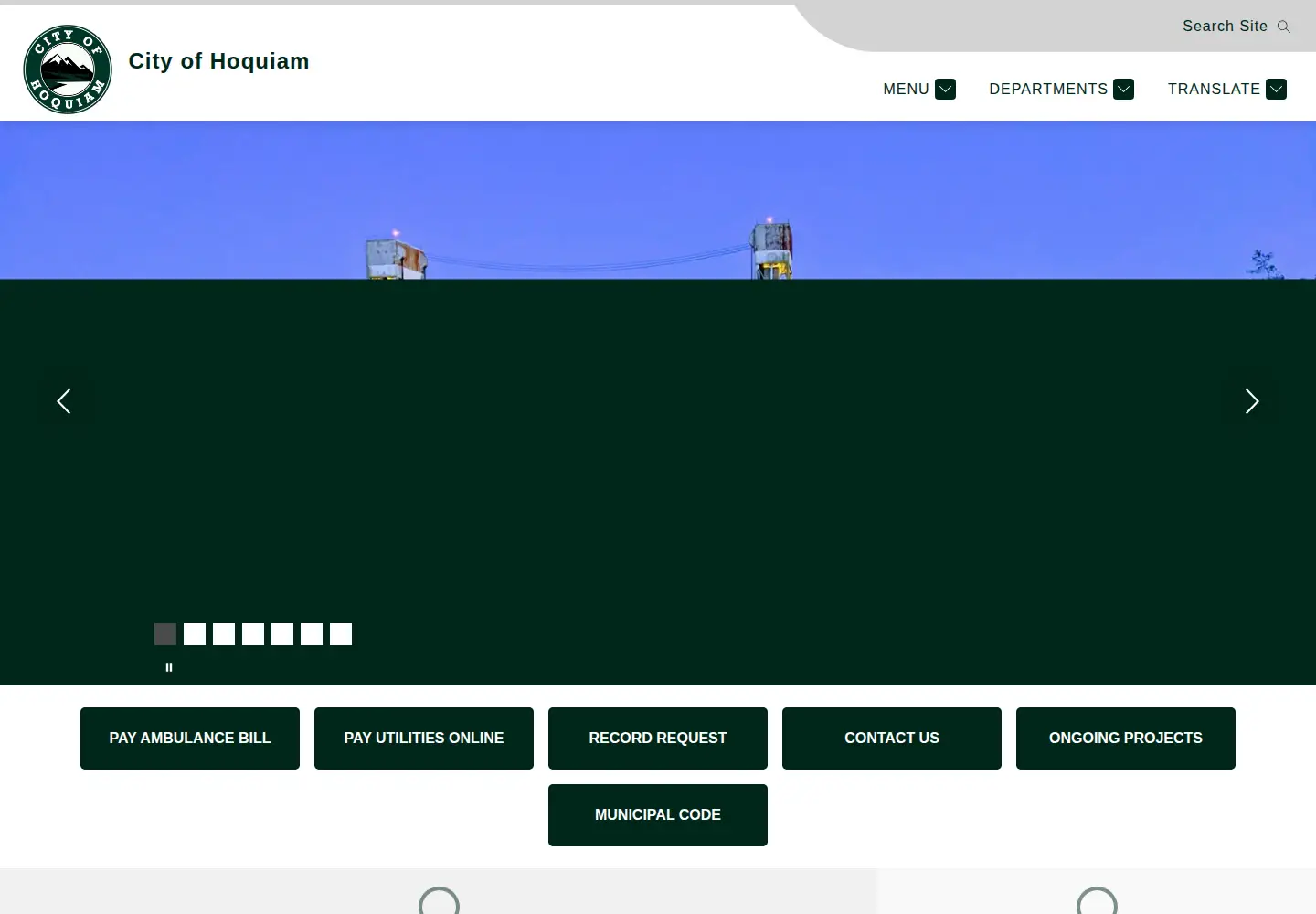 Captured homepage of cityofhoquiam.com in the current scan