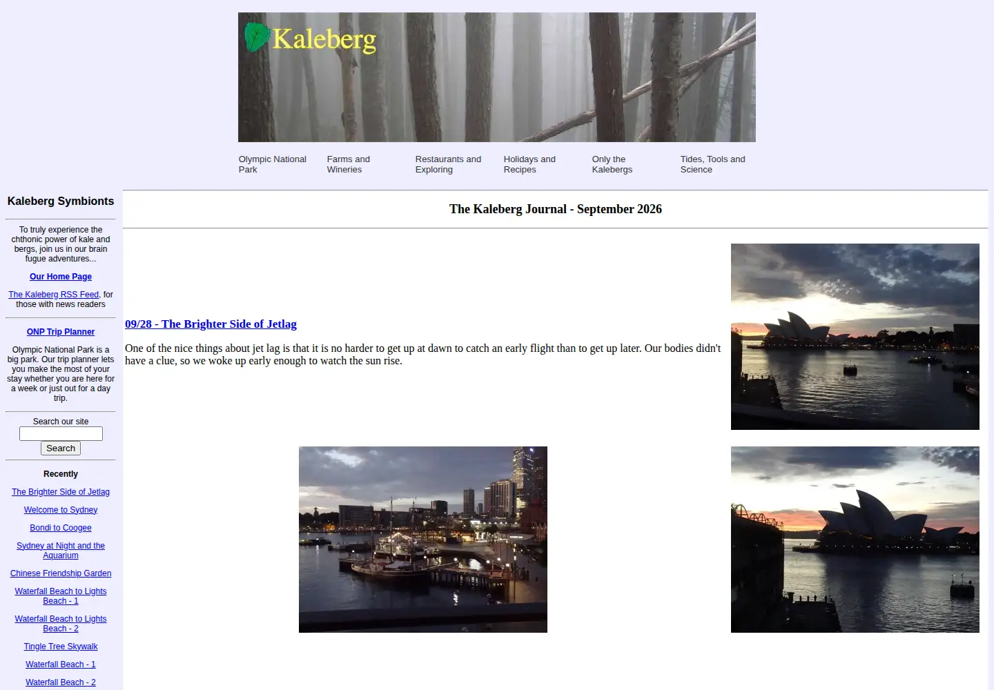 Captured homepage of kaleberg.com in the current scan