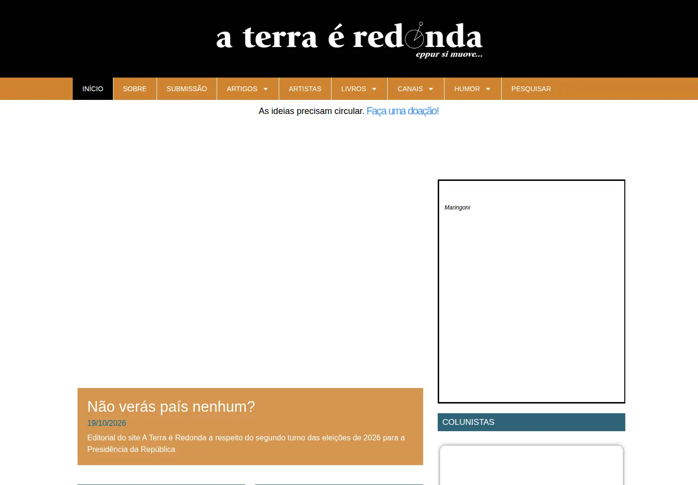 Captured homepage of aterraeredonda.com.br in the current scan