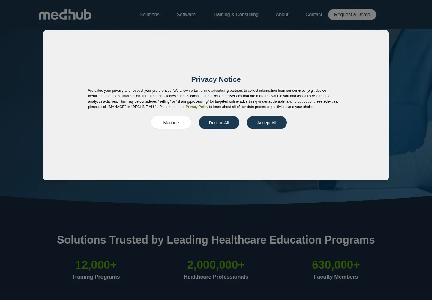 Screenshot of medhub.com