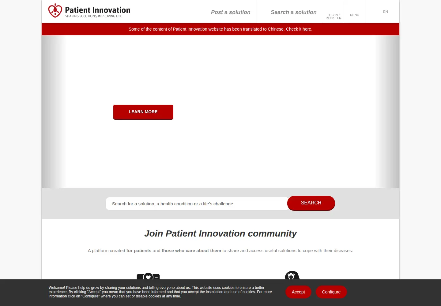 Screenshot of patient-innovation.com