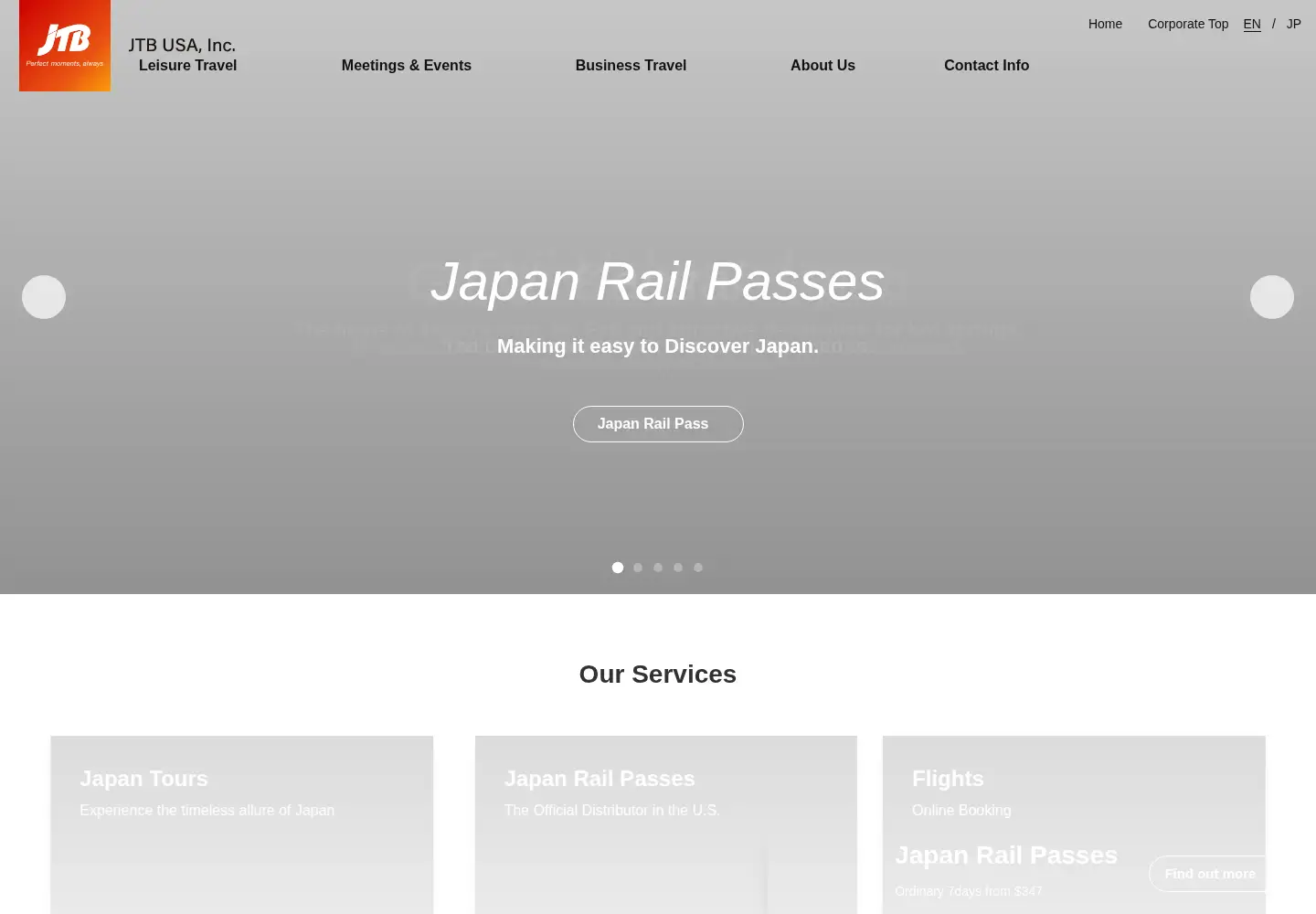 Captured homepage of jtbusa.com in the current scan