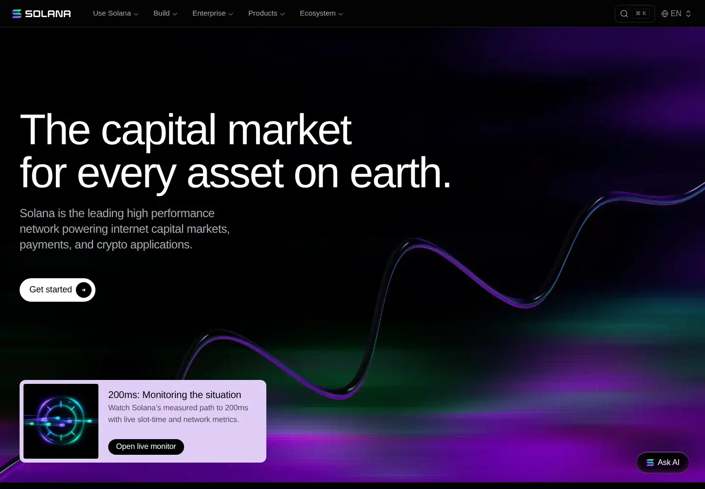 Screenshot of solana.com