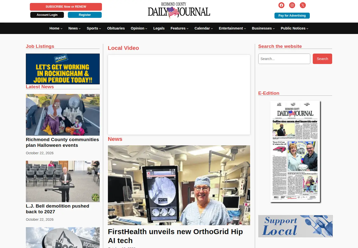 Screenshot of yourdailyjournal.com