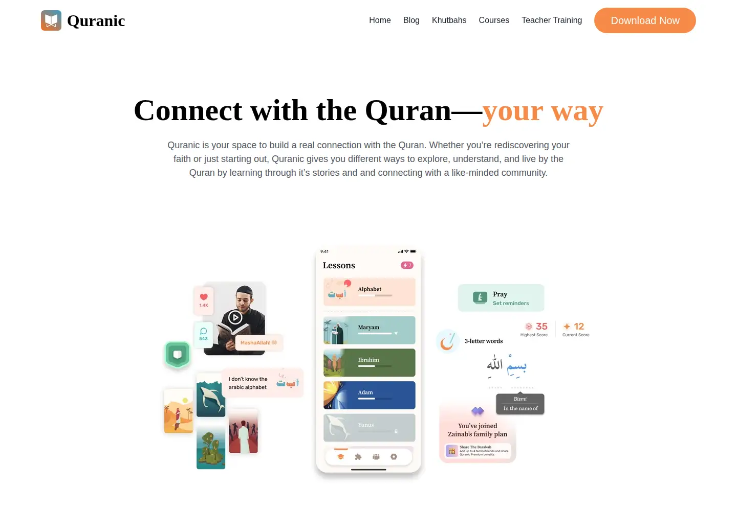 Screenshot of getquranic.com
