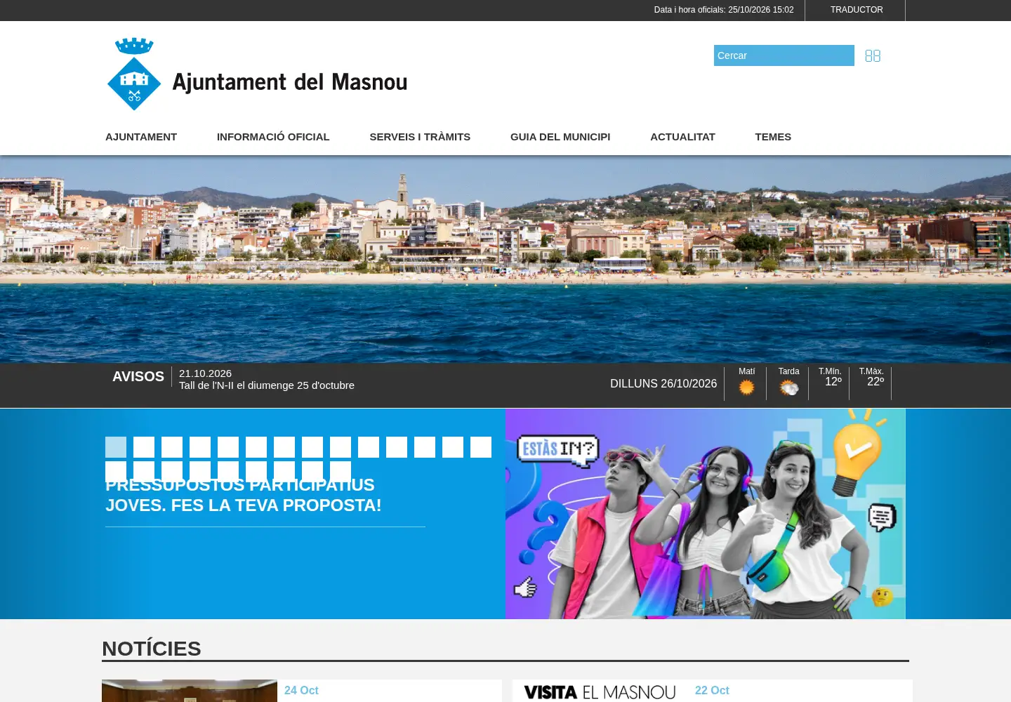 Captured homepage of elmasnou.cat in the current scan