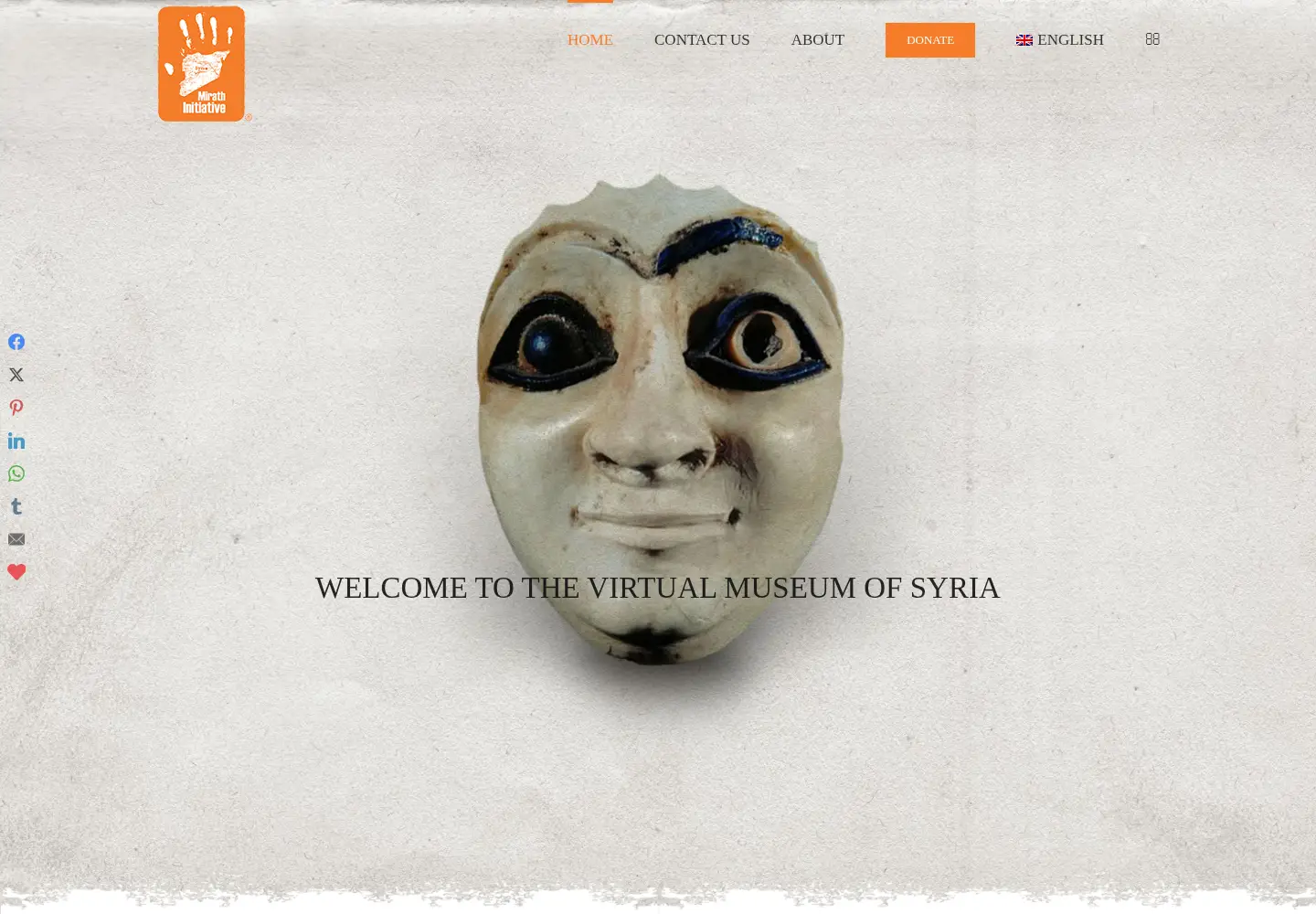 Captured homepage of virtual-museum-syria.org in the current scan