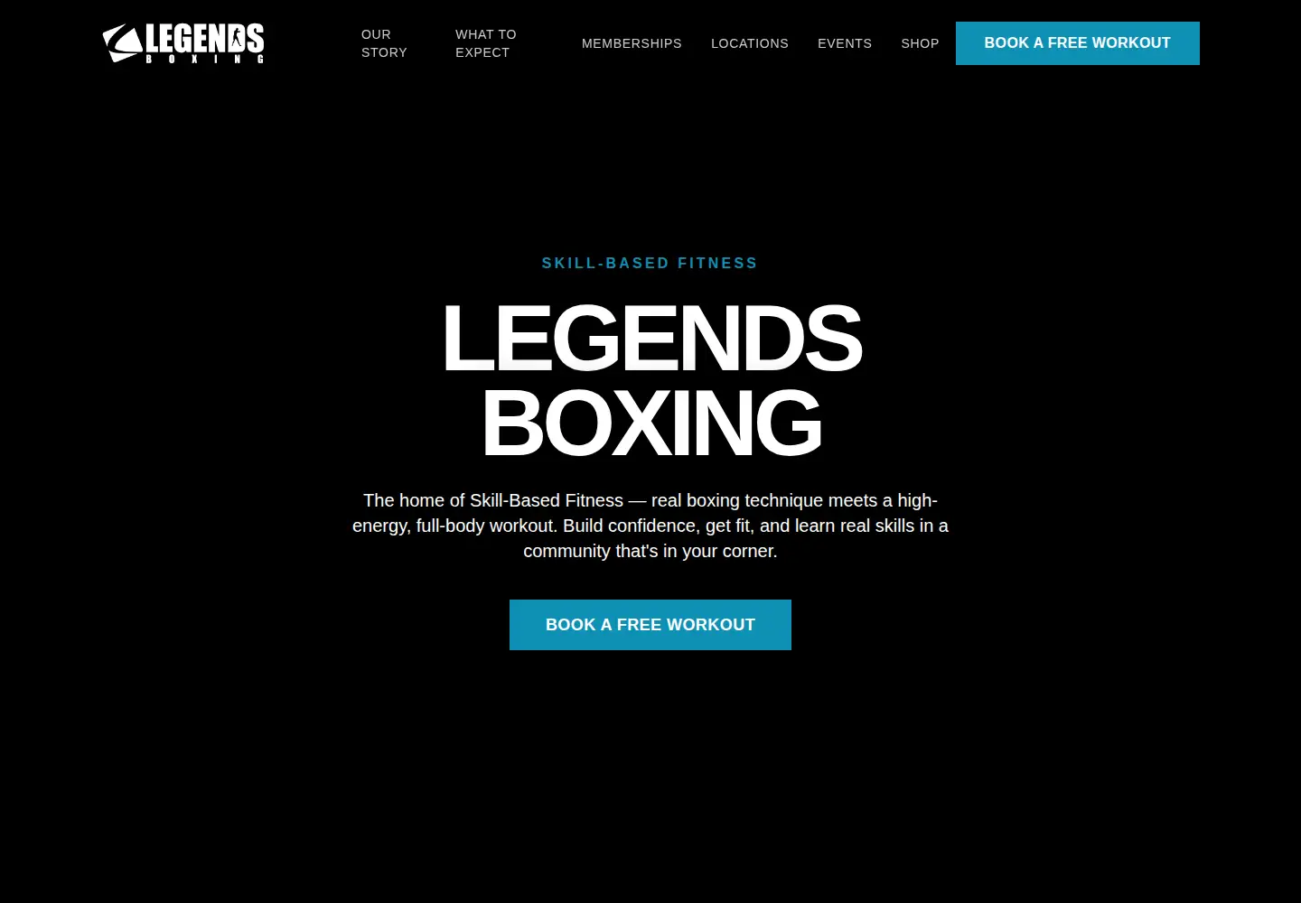 Captured homepage of legendsboxing.com in the current scan