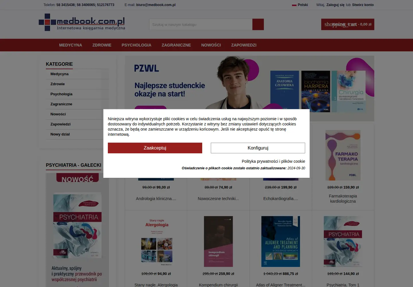 Captured homepage of medbook.com.pl in the current scan