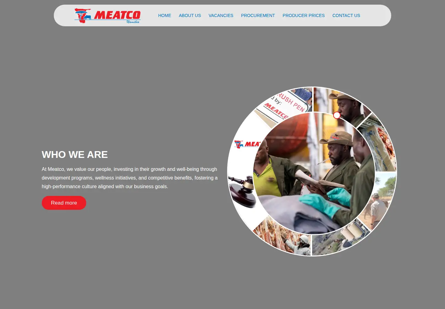 Screenshot of meatco.com.na