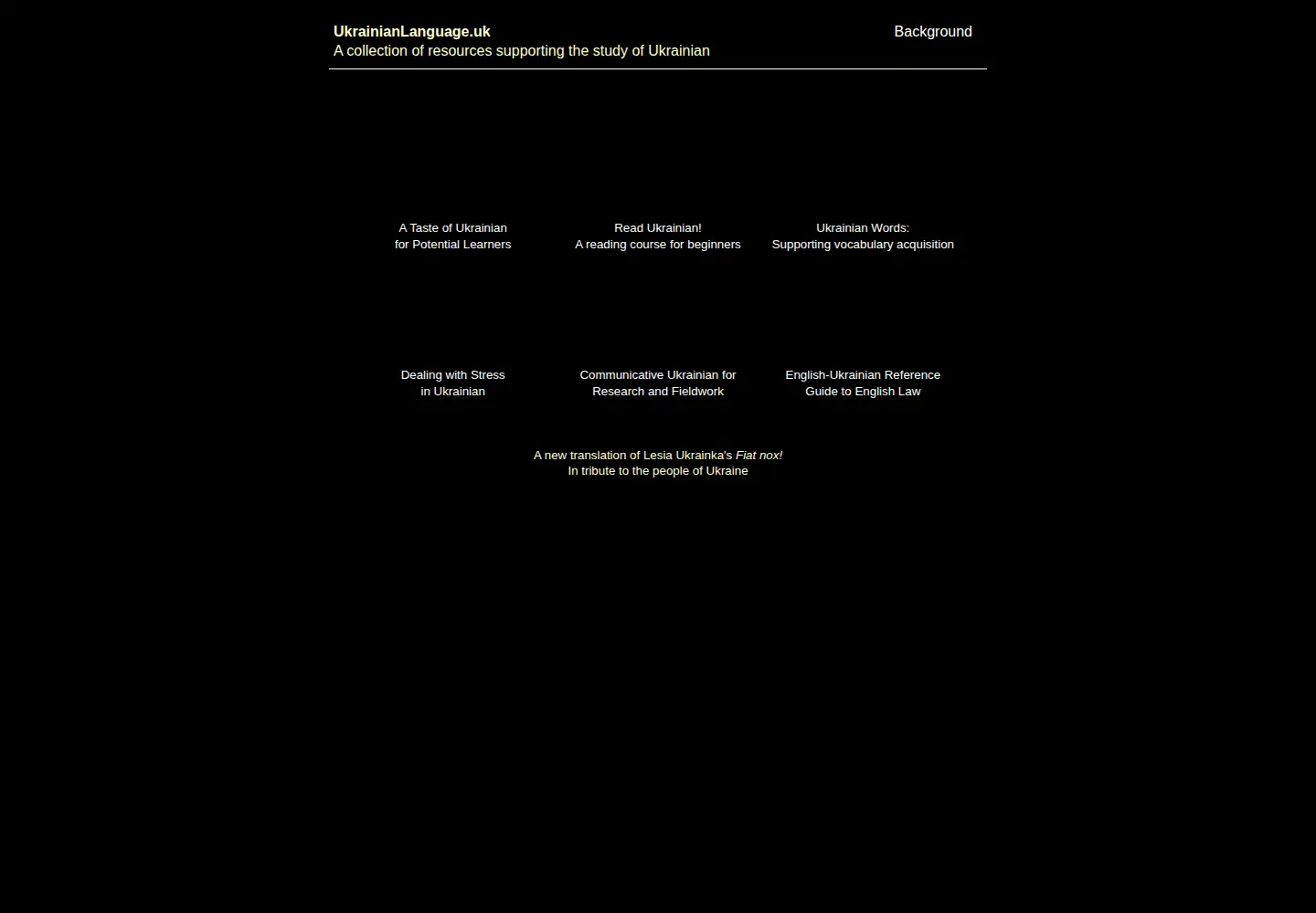 Screenshot of ukrainianlanguage.org.uk
