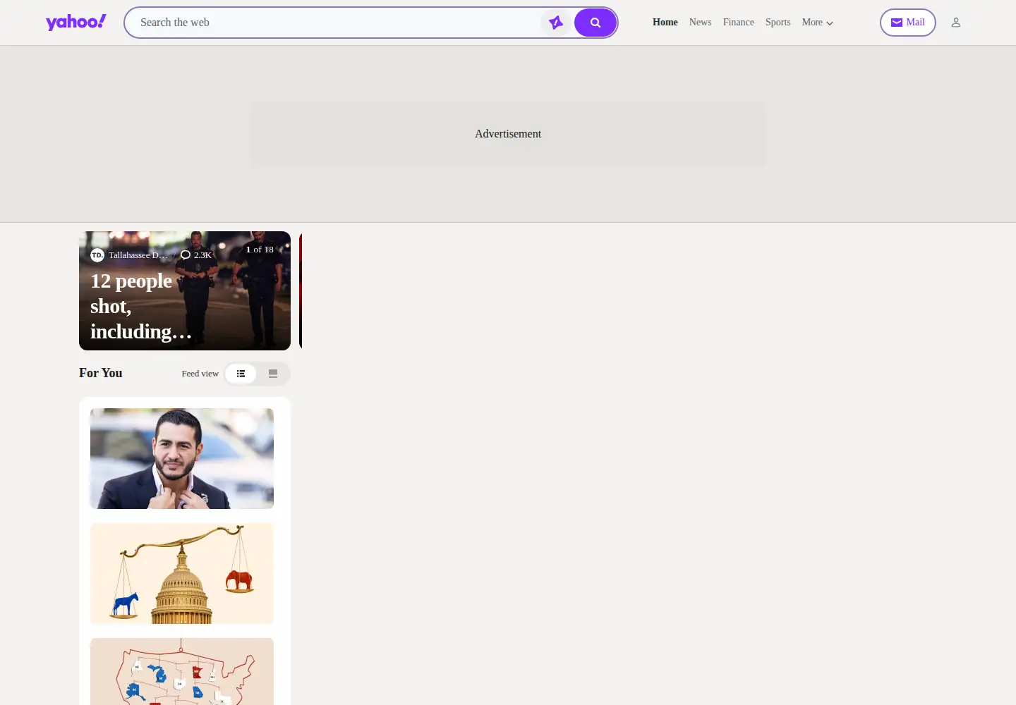 Captured homepage of yaho.com in the current scan