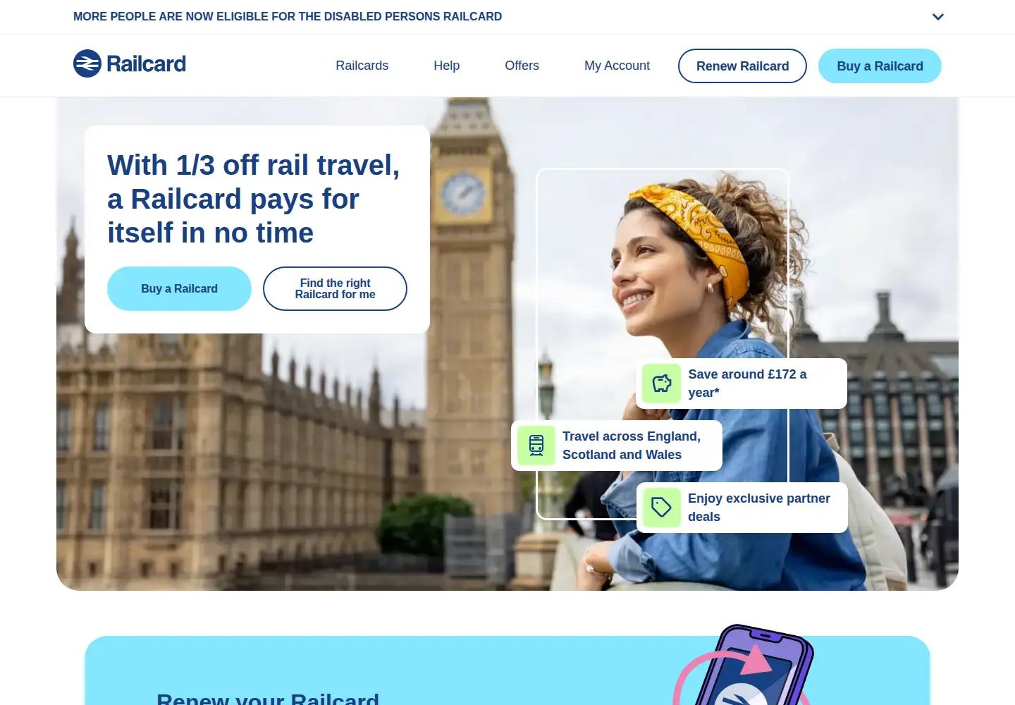 Screenshot of railcard.co.uk