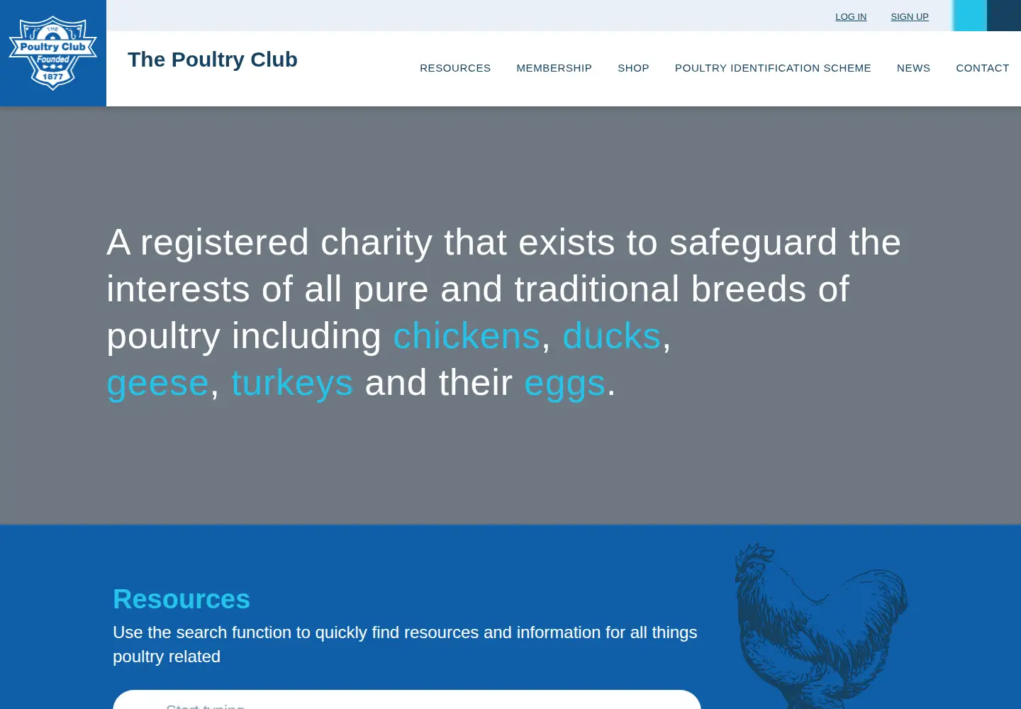 Screenshot of poultryclub.org