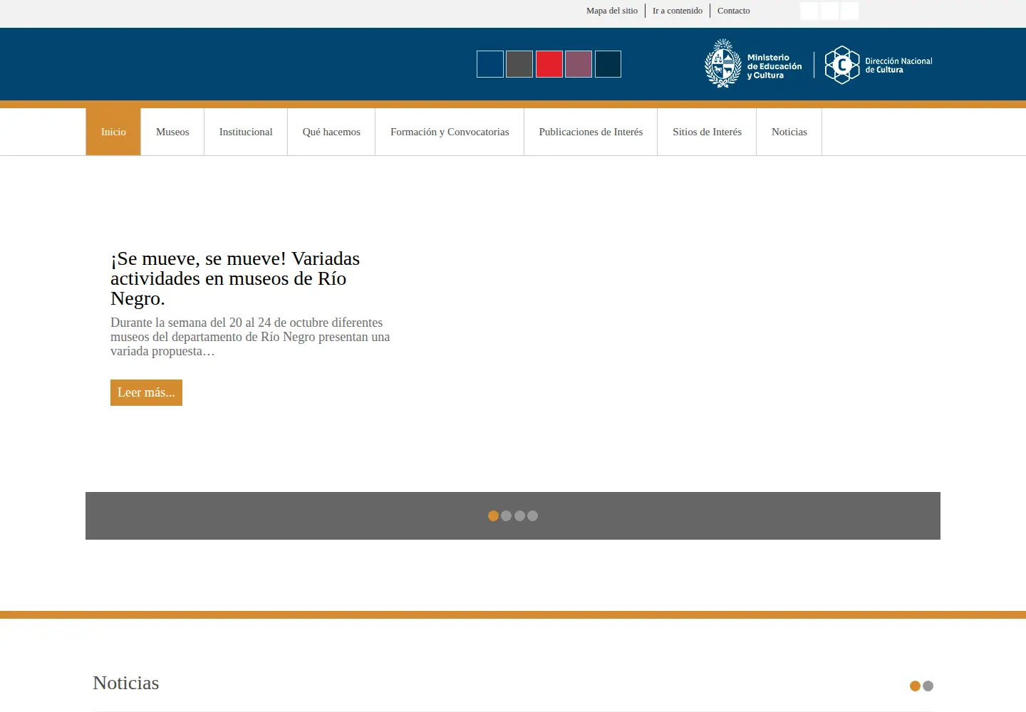 Screenshot of museos.gub.uy