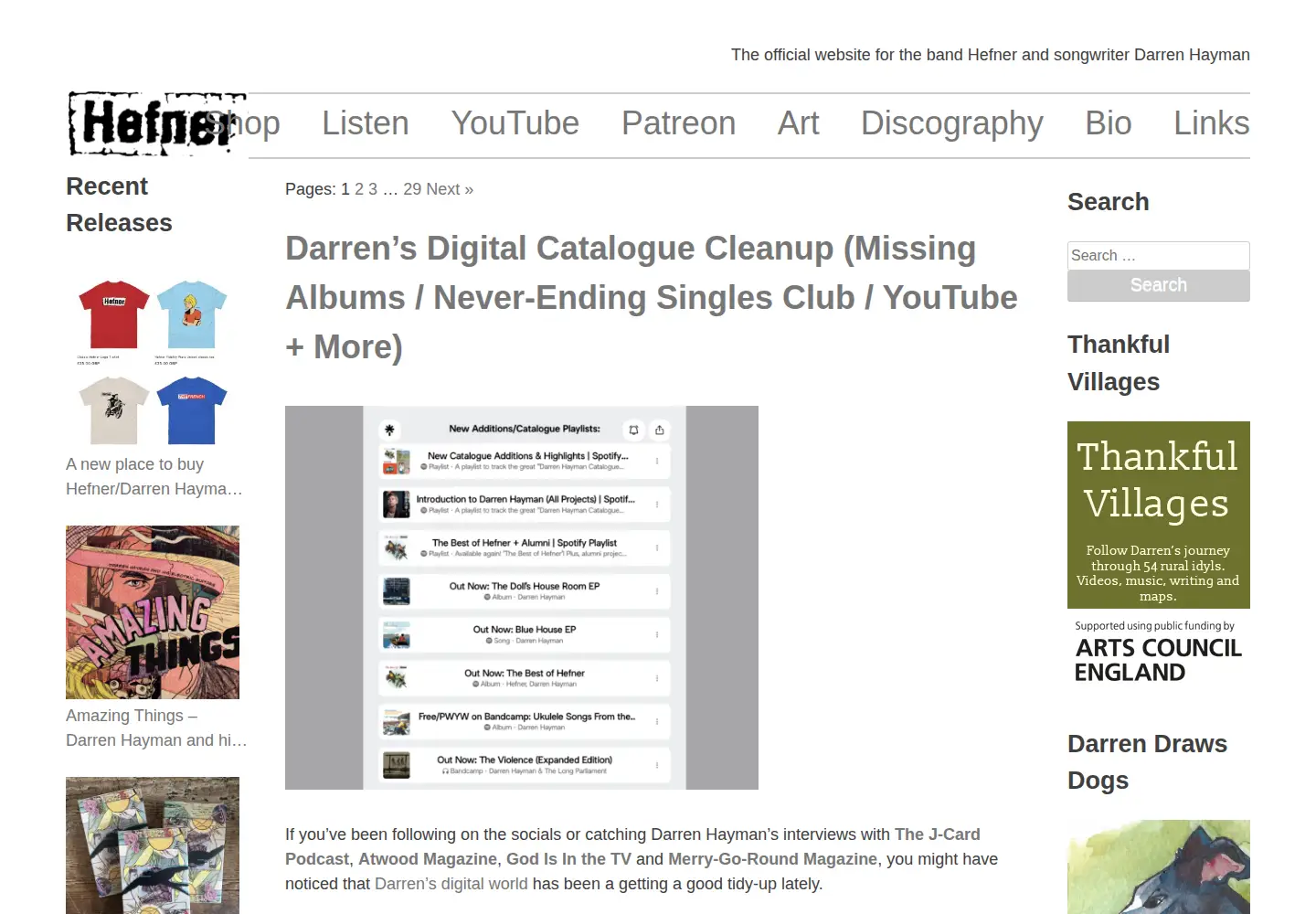 Captured homepage of hefnet.com in the current scan
