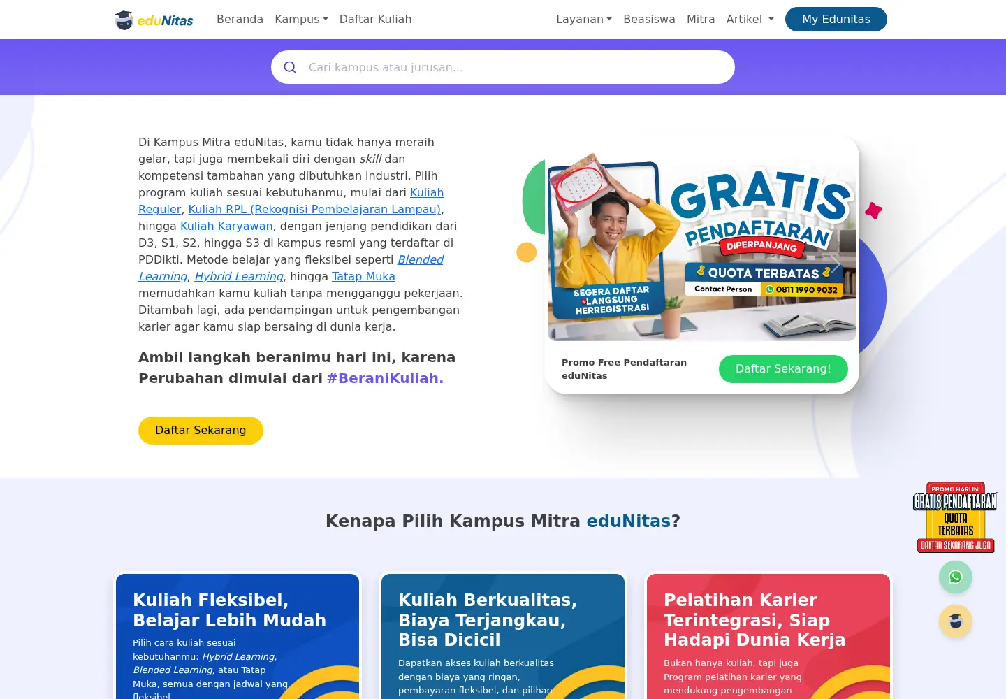 Screenshot of edunitas.com