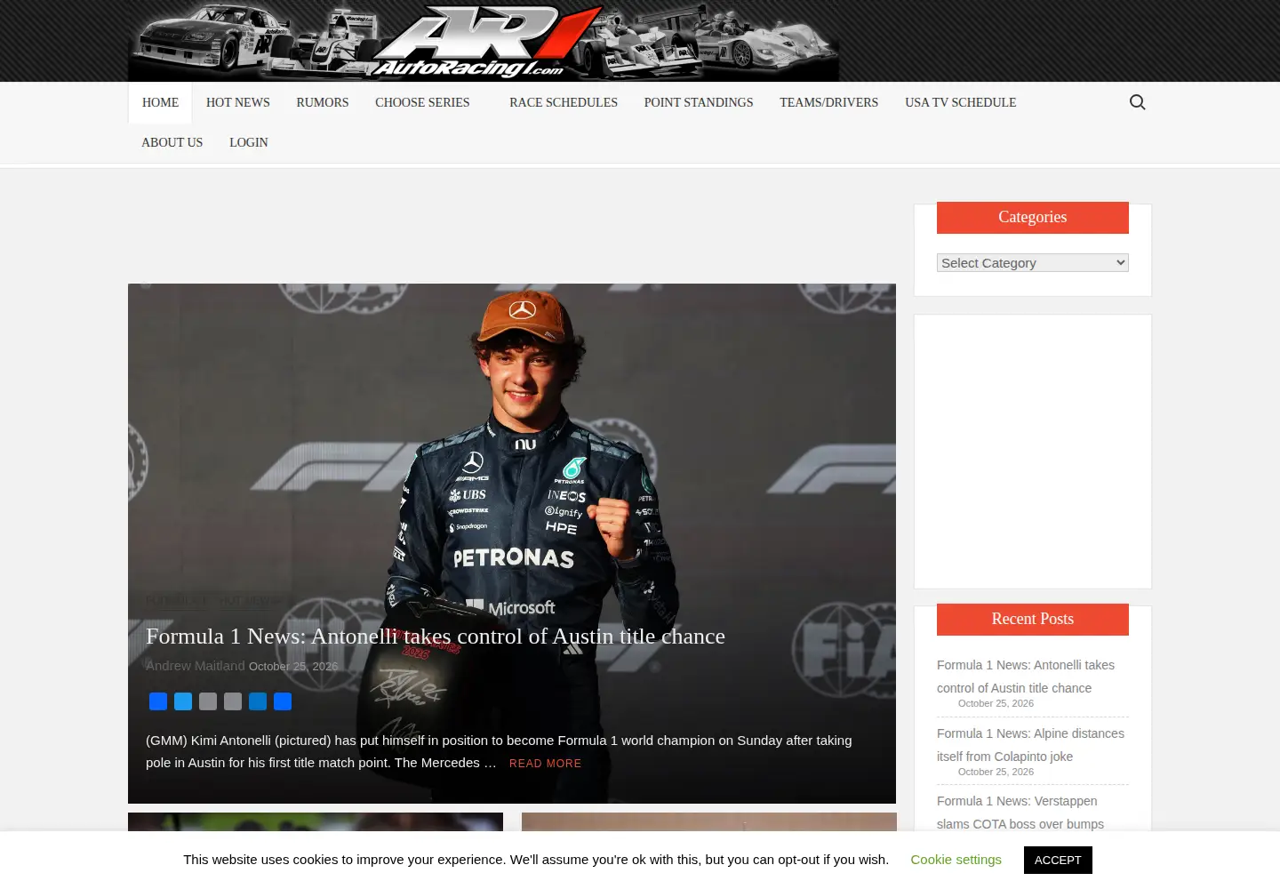 Screenshot of autoracing1.com