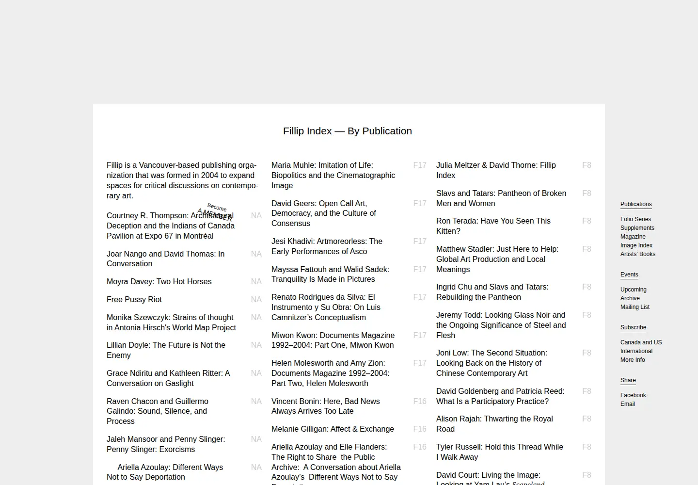 Screenshot of fillip.ca