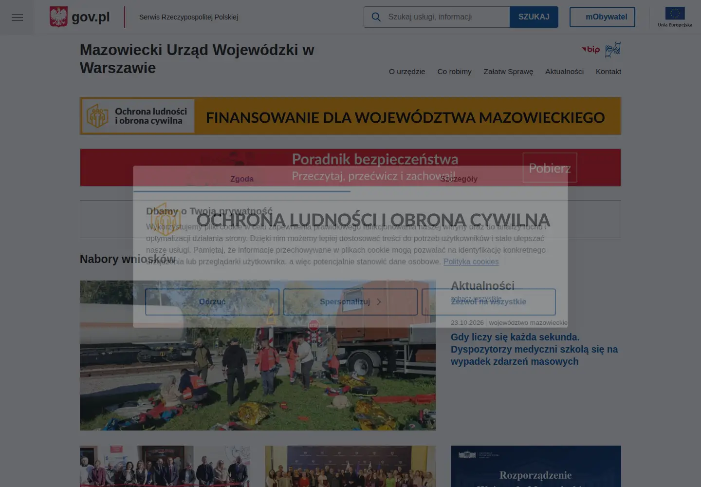 Screenshot of mazowieckie.pl