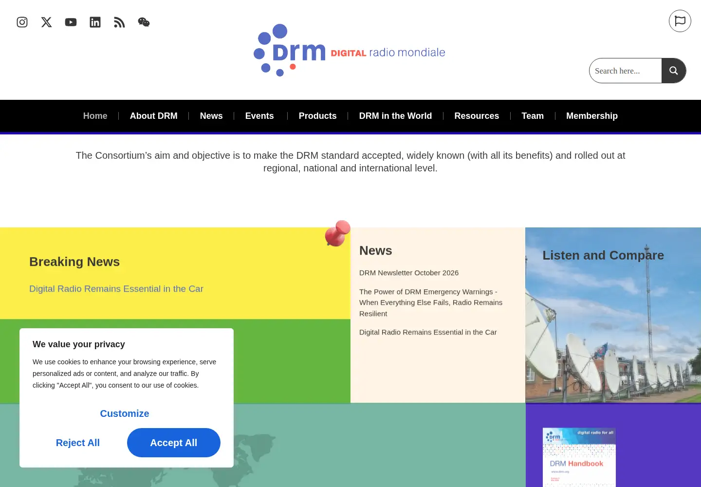 Screenshot of drm.org
