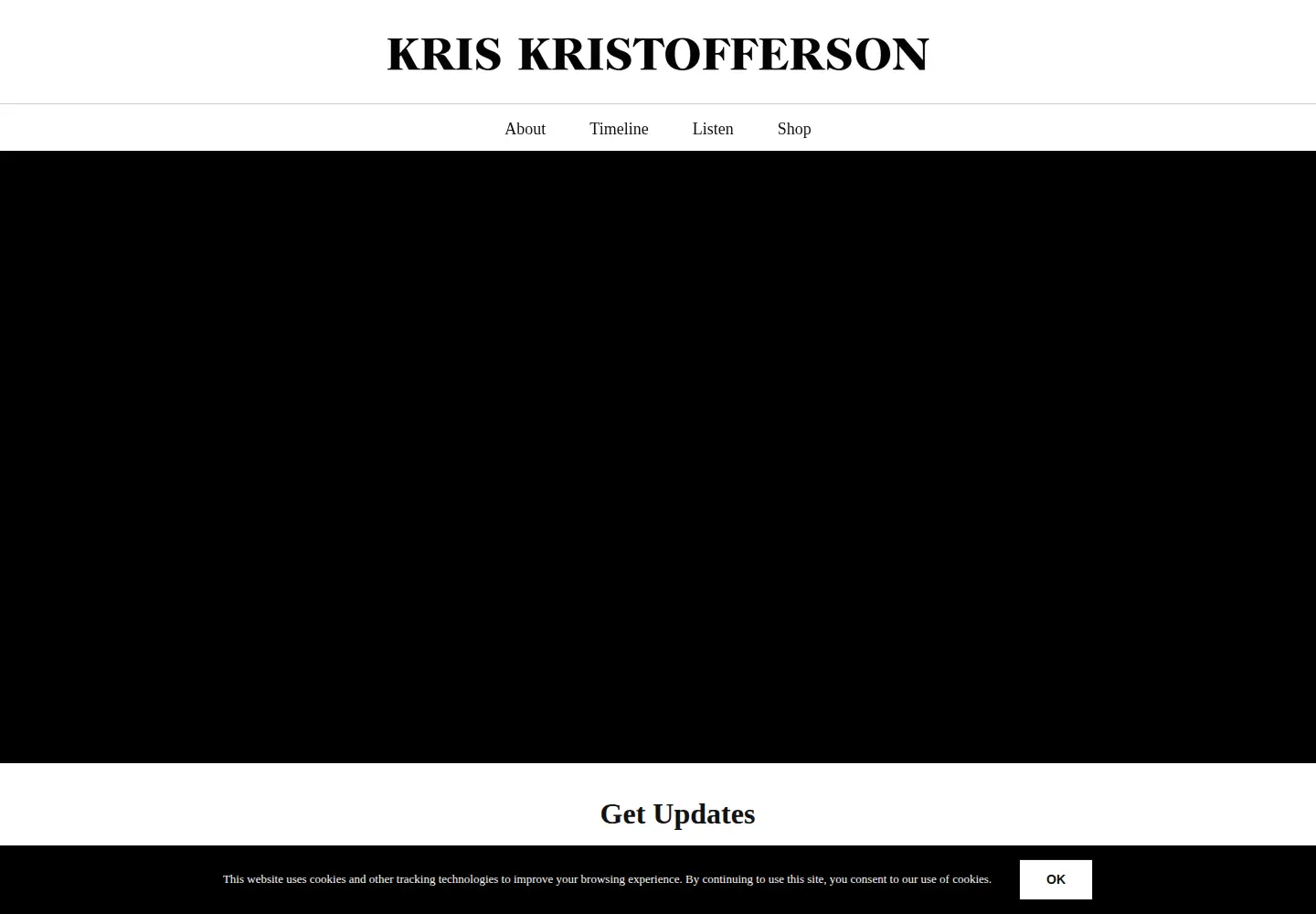 Captured homepage of kriskristofferson.com in the current scan
