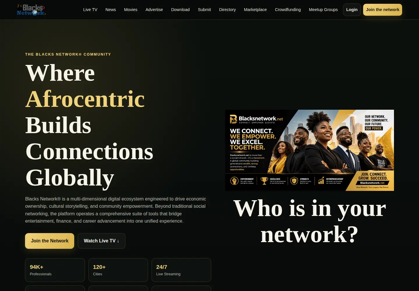 Screenshot of blacksnetwork.net