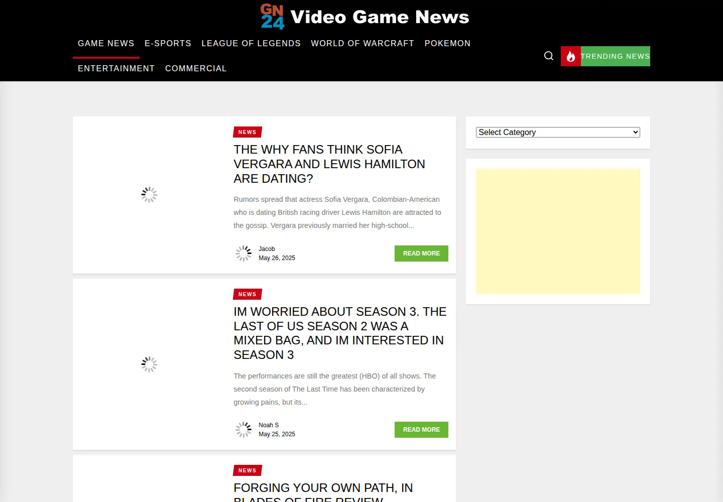 Captured homepage of game-news24.com in the current scan