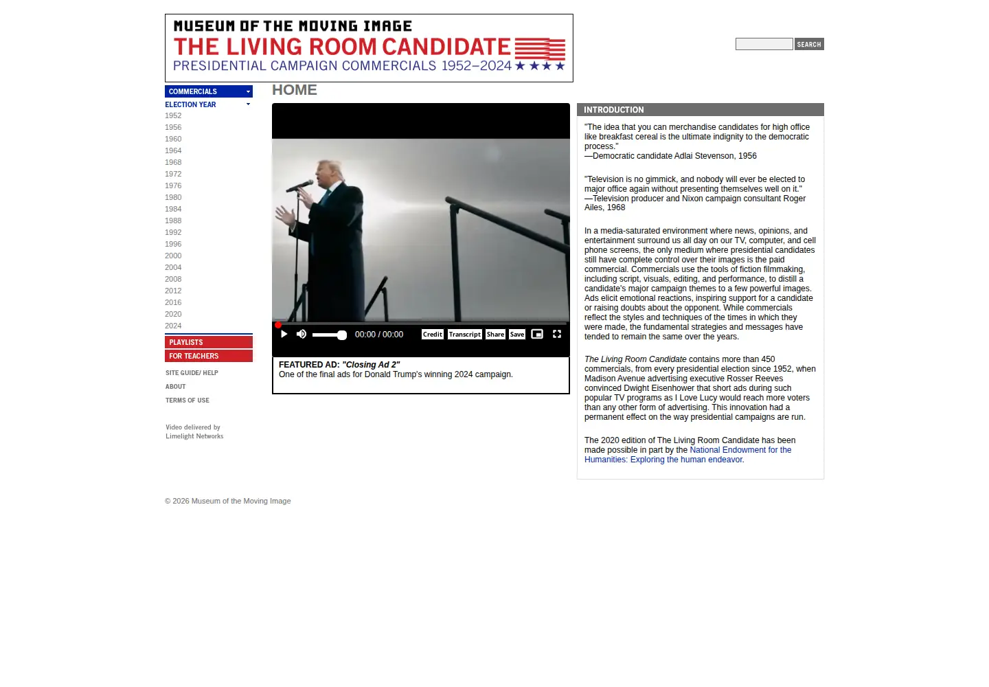 Screenshot of livingroomcandidate.org