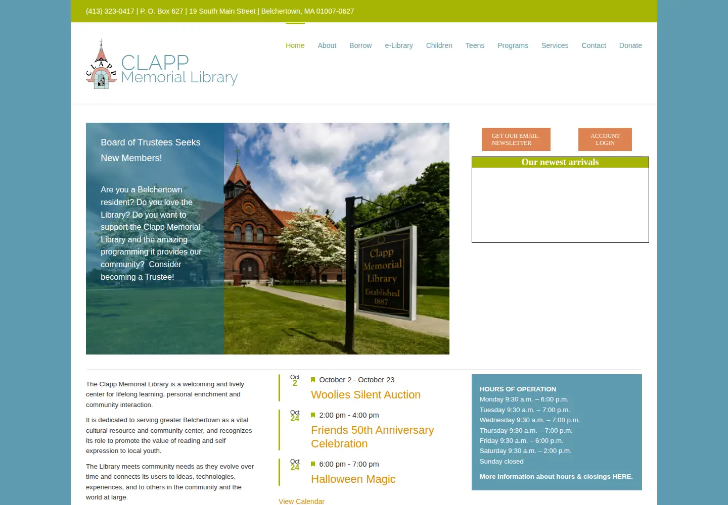 Screenshot of clapplibrary.org