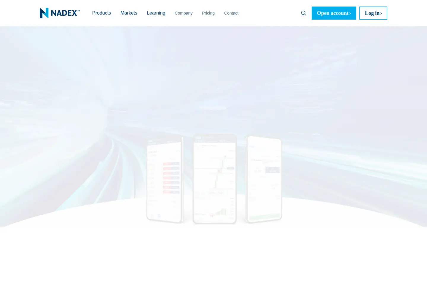 Screenshot of nadex.com