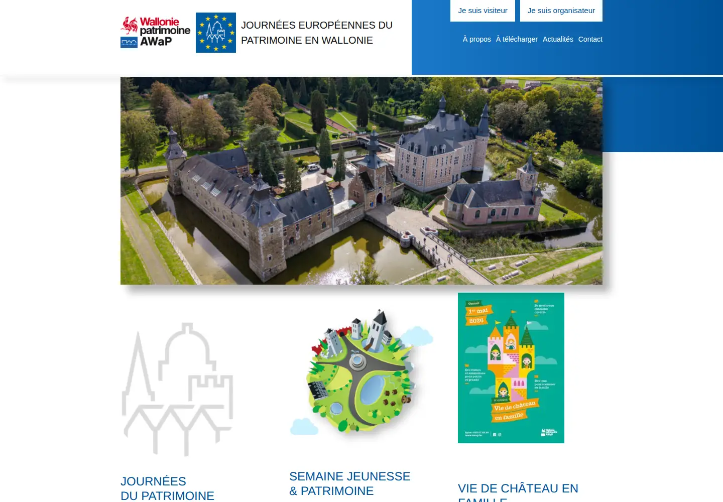 Captured homepage of journeesdupatrimoine.be in the current scan