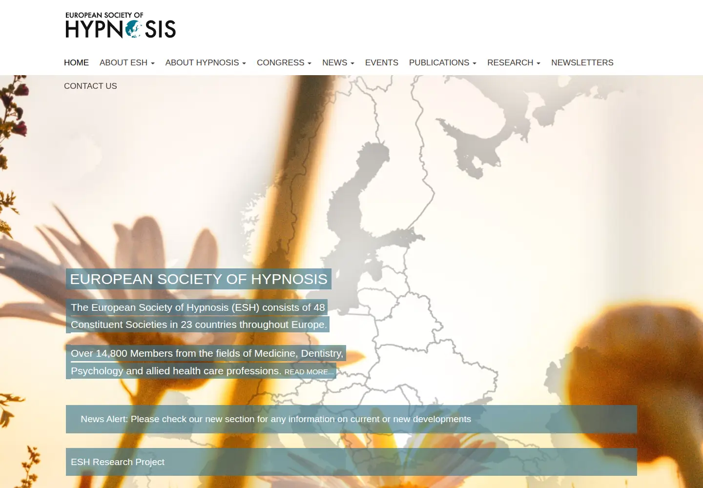 Captured homepage of esh-hypnosis.eu in the current scan