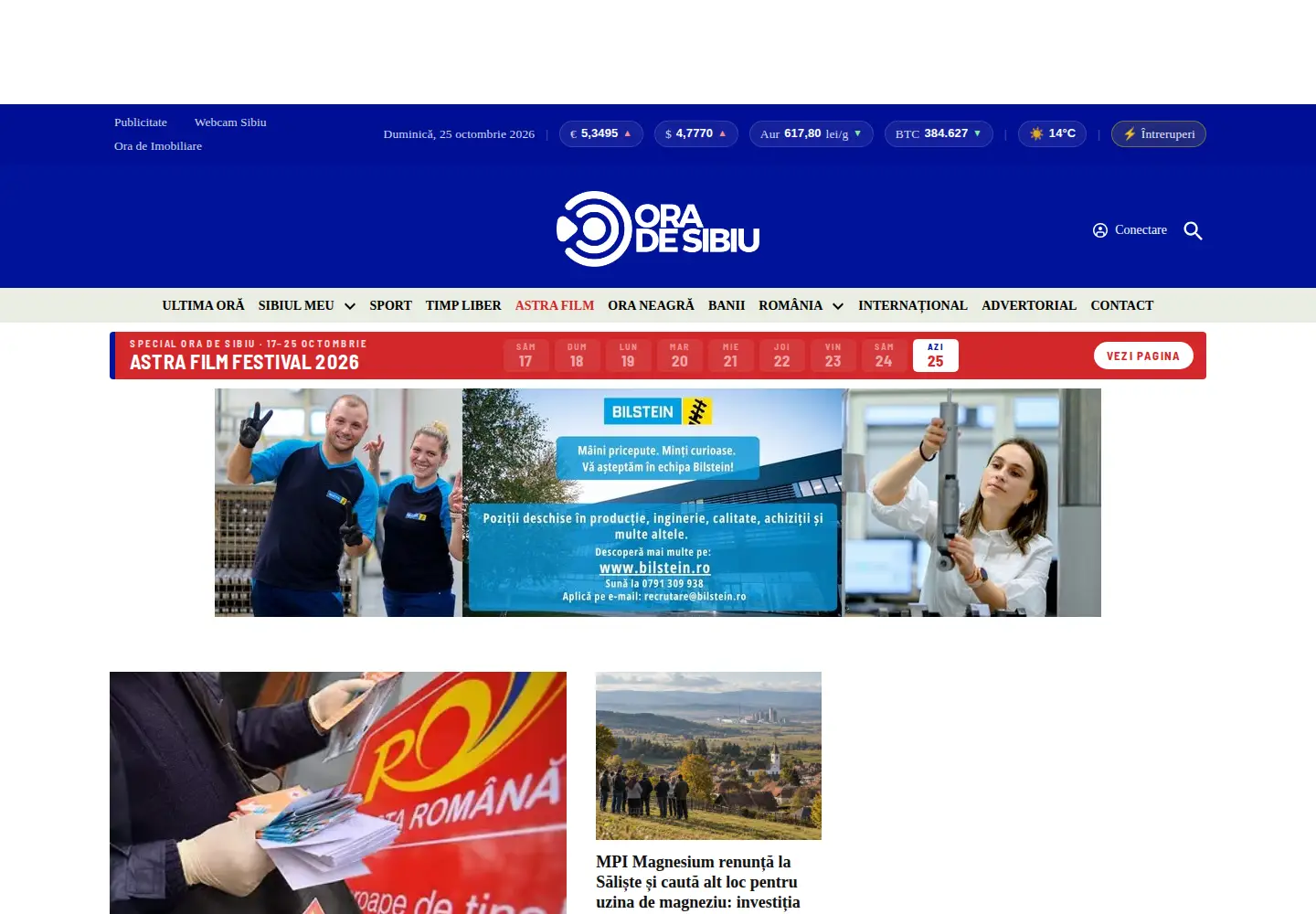 Screenshot of oradesibiu.ro