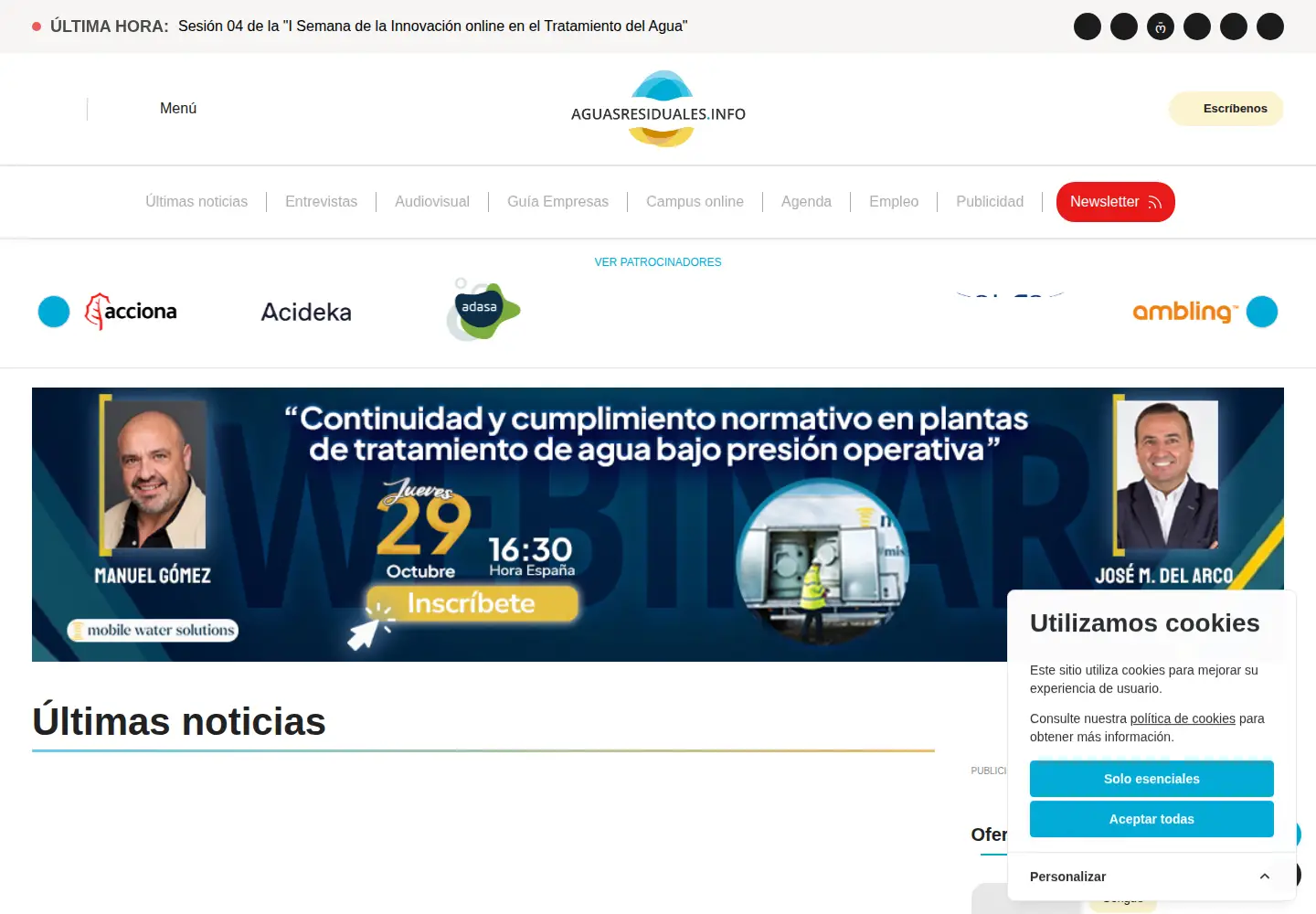 Screenshot of aguasresiduales.info
