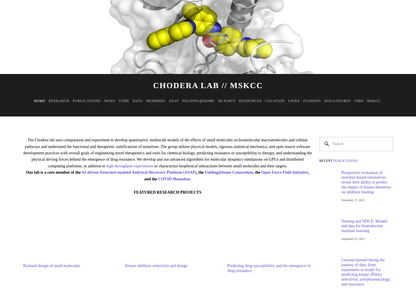 Screenshot of choderalab.org